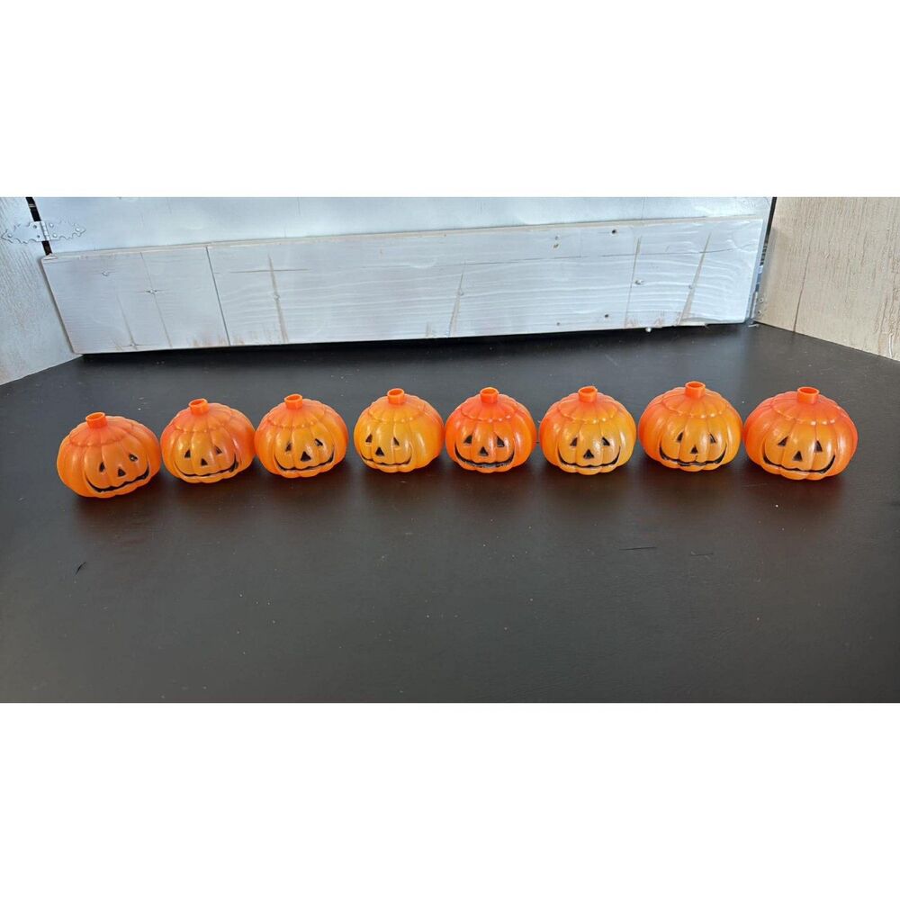 8 Vintage Pumpkin Halloween String Light Covers Replacement  Hard Plastic